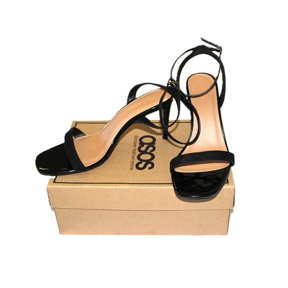 nib ASOS Hideaway Strappy Heeled Sandals in Black - Size 10 - Picture 8 of 13